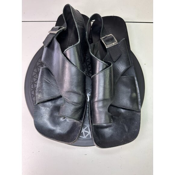 Vintage Kenneth Cole Men’s Black Thong Leather Sandal Size 13 M / 47 EU - Picture 1 of 10